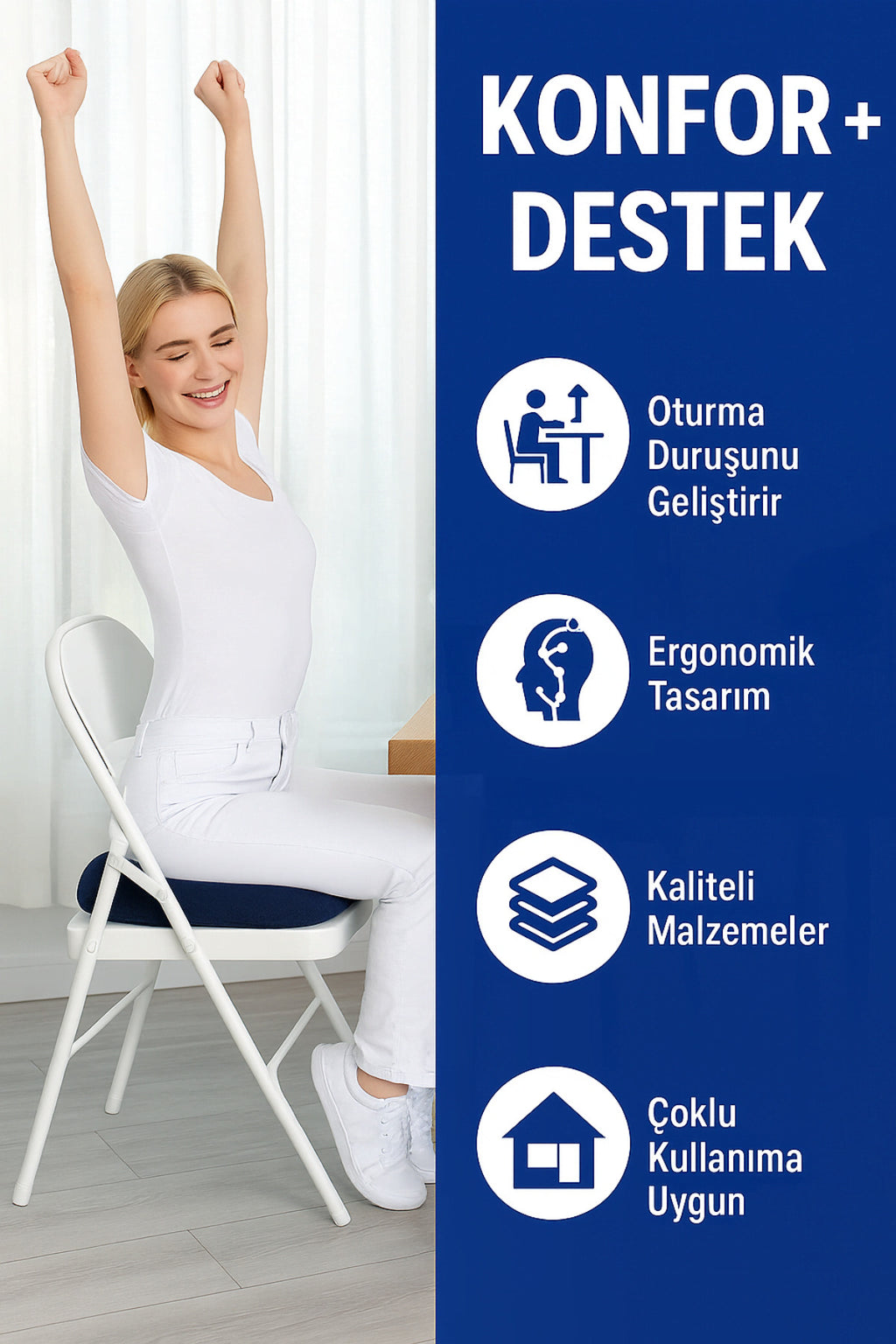 Ergonomik Oturma Simidi Koltuk Minderi Kuyruk Sokumu Yastığı Yuvarlak