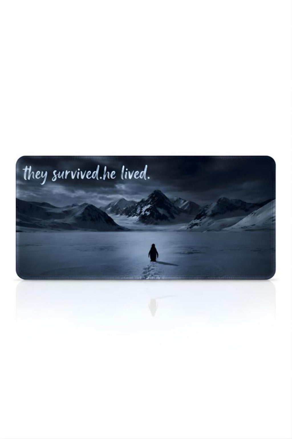 Penguen Temalı 90x40 cm Mouse Pad, Dikişli Kenar, Kaymaz, Ultra Geniş Mousepad
