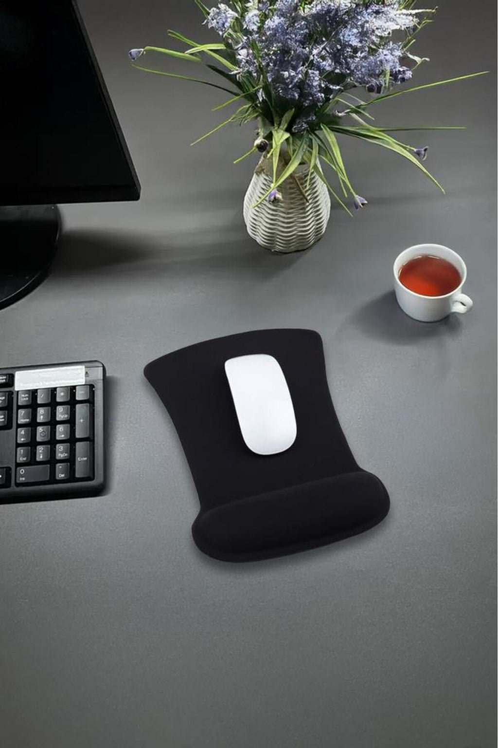 FlexPad Bilek Destekli Konfor Kaymaz Ergonomik Mouse Pad Siyah