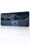 Penguen Temalı 70x30 cm Mouse Pad, Dikişli Kenar, Kaymaz, Ultra Geniş Mousepad