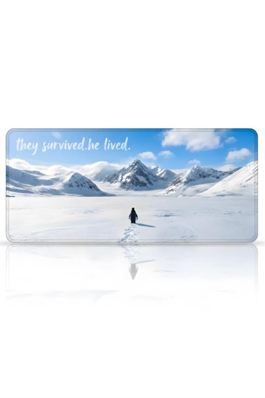 Penguen Temalı 70x30 cm Mouse Pad, Dikişli Kenar, Kaymaz, Ultra Geniş Mousepad