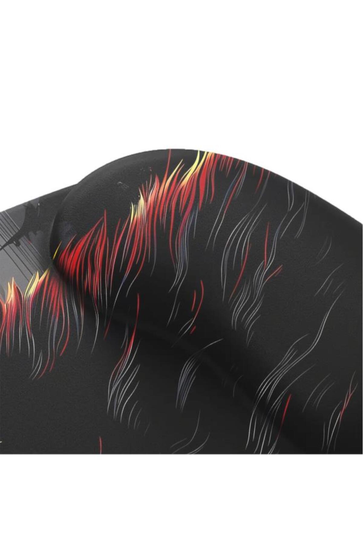 Dark Cat Bilek Destekli Mouse Pad,Baskılı Mouse Pad,Ergonomik Rahat Konforlu Mouse Pad