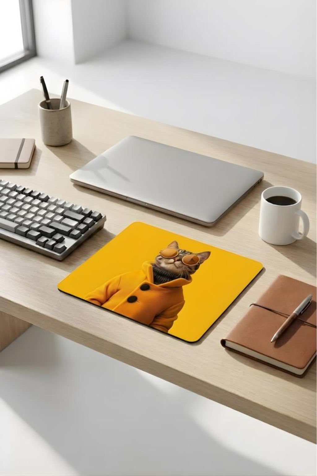 18x22 Cm Desenli Mouse Pad Uyuyan Kedi Baskılı Tasarımlı Mouse Pad,Ofis Aksesuarları Sleepy Cat