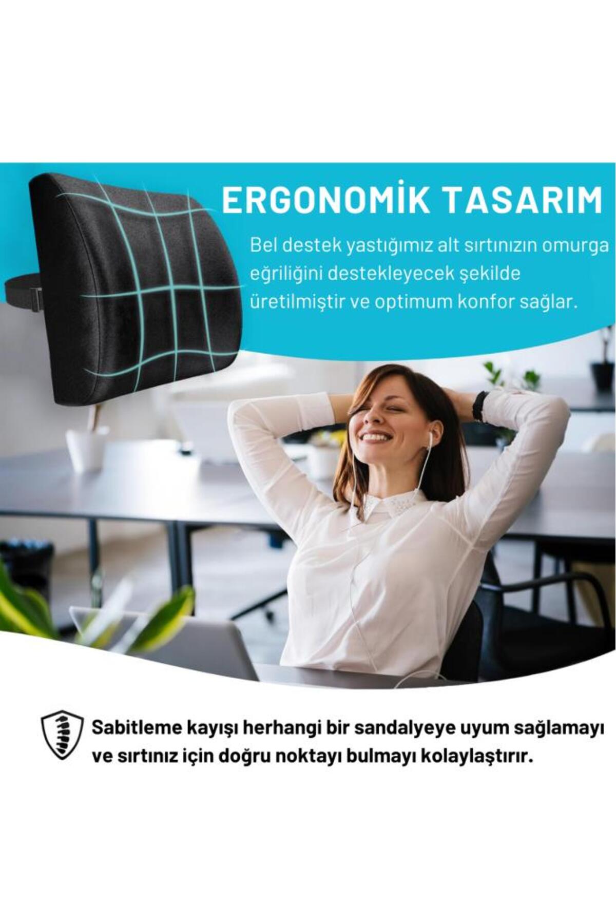 Ortopedik Ofis Sandalye Oto Araç Koltuk Bel Destek Yastığı Sırt Minderi