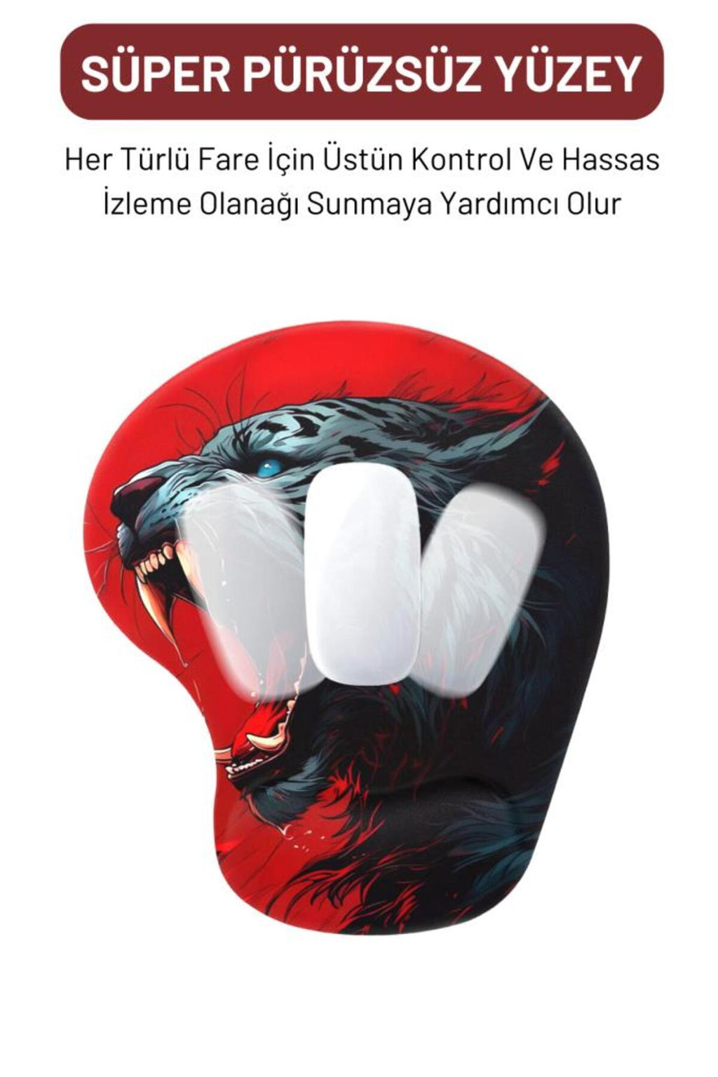 Angry Tiger Bilek Destekli Mouse Pad