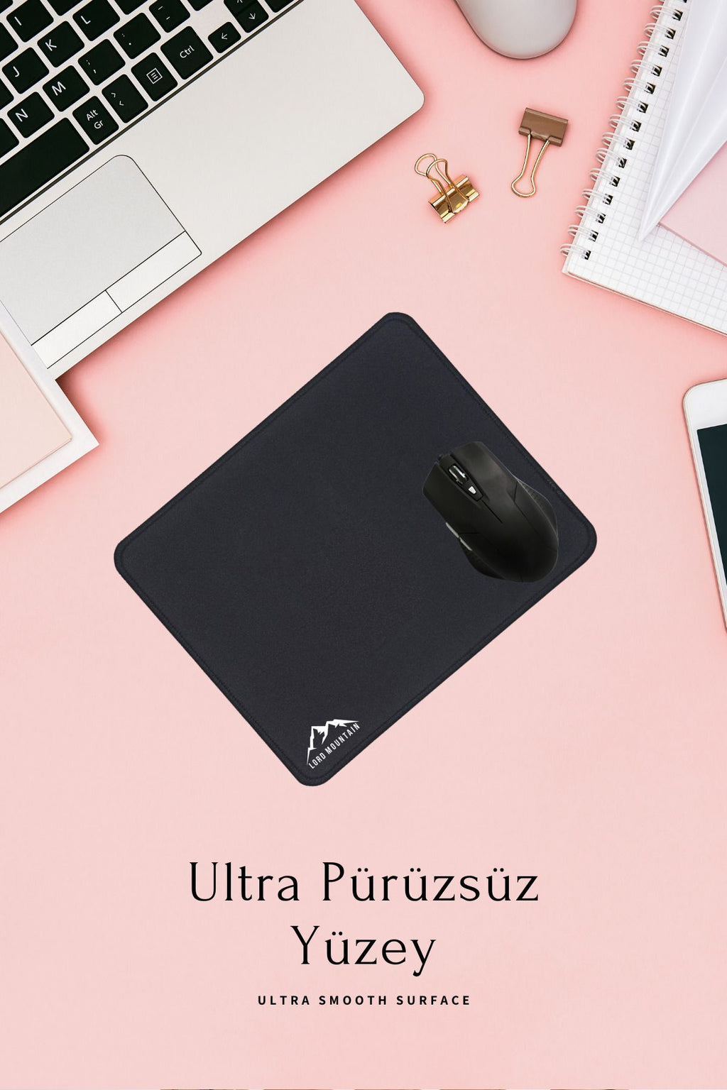 Oyuncu Gamer Mouse Pad,Fare altlığı,Kenar Dikişli Mouse Pad,Kaymaz Taban,Ofis Tipi Mouse Pad 30x25