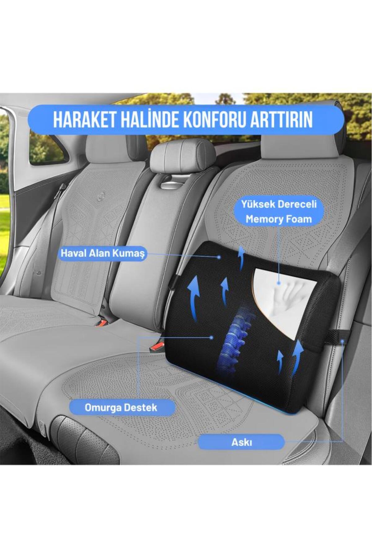 Visco Bel Destek Sırt Minderi Ortopedik Visko Yastık Bel Sırt destek minderi