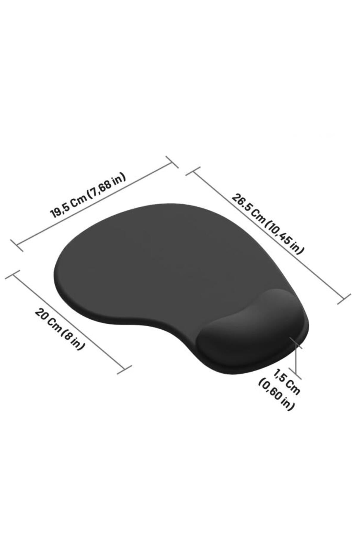 SoftRest Bilek Destekli Konfor Kaymaz Ergonomik Mouse Pad Siyah
