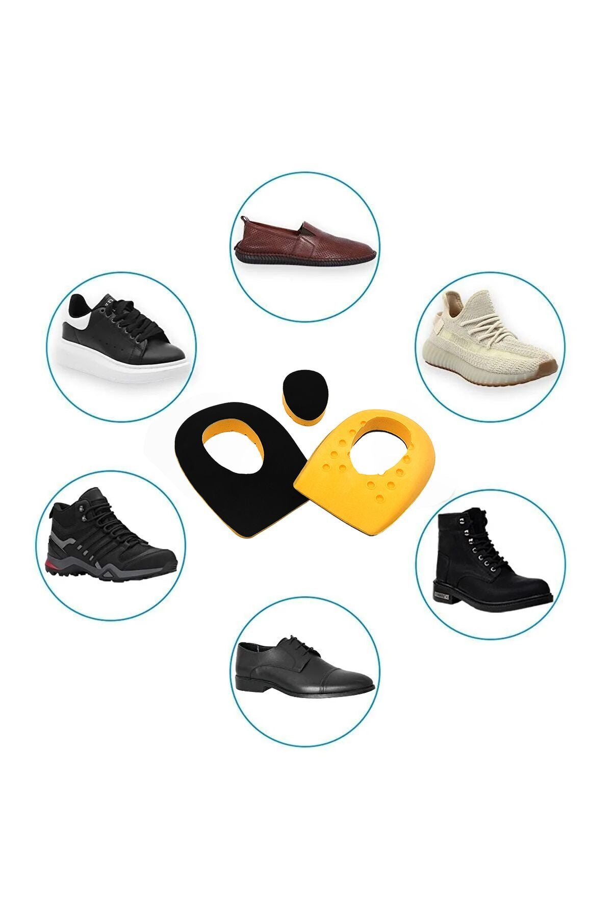 Heel Relief Deri Topuk Dikeni Tabanlık,Topuk Yumuşatıcı İç Taban,Gizli Topuk Dikeni Tabanlık, Siyah