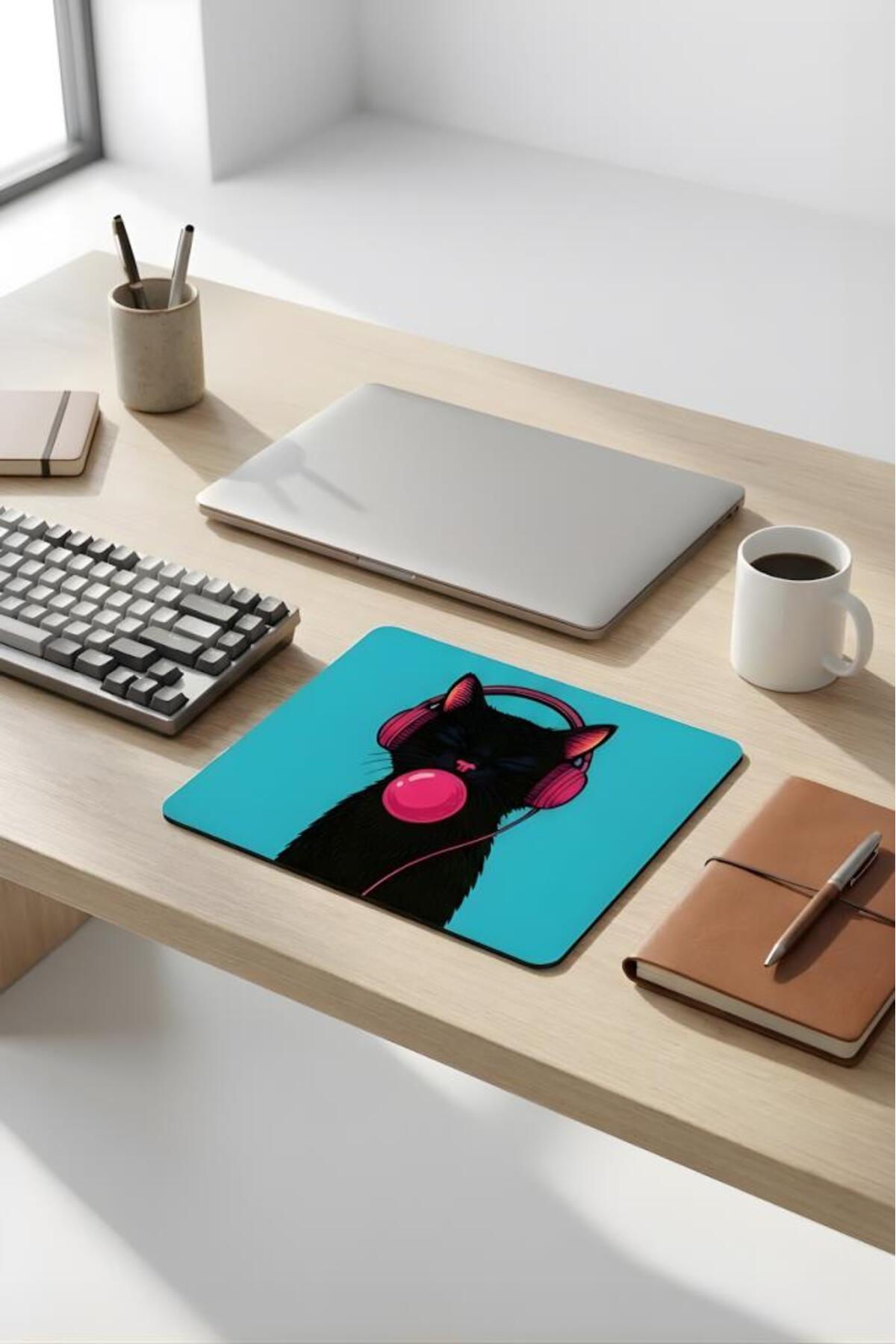 18x22 Cm Desenli Mouse Pad Uyuyan Kedi Baskılı Tasarımlı Mouse Pad,Ofis Aksesuarları Sleepy Cat