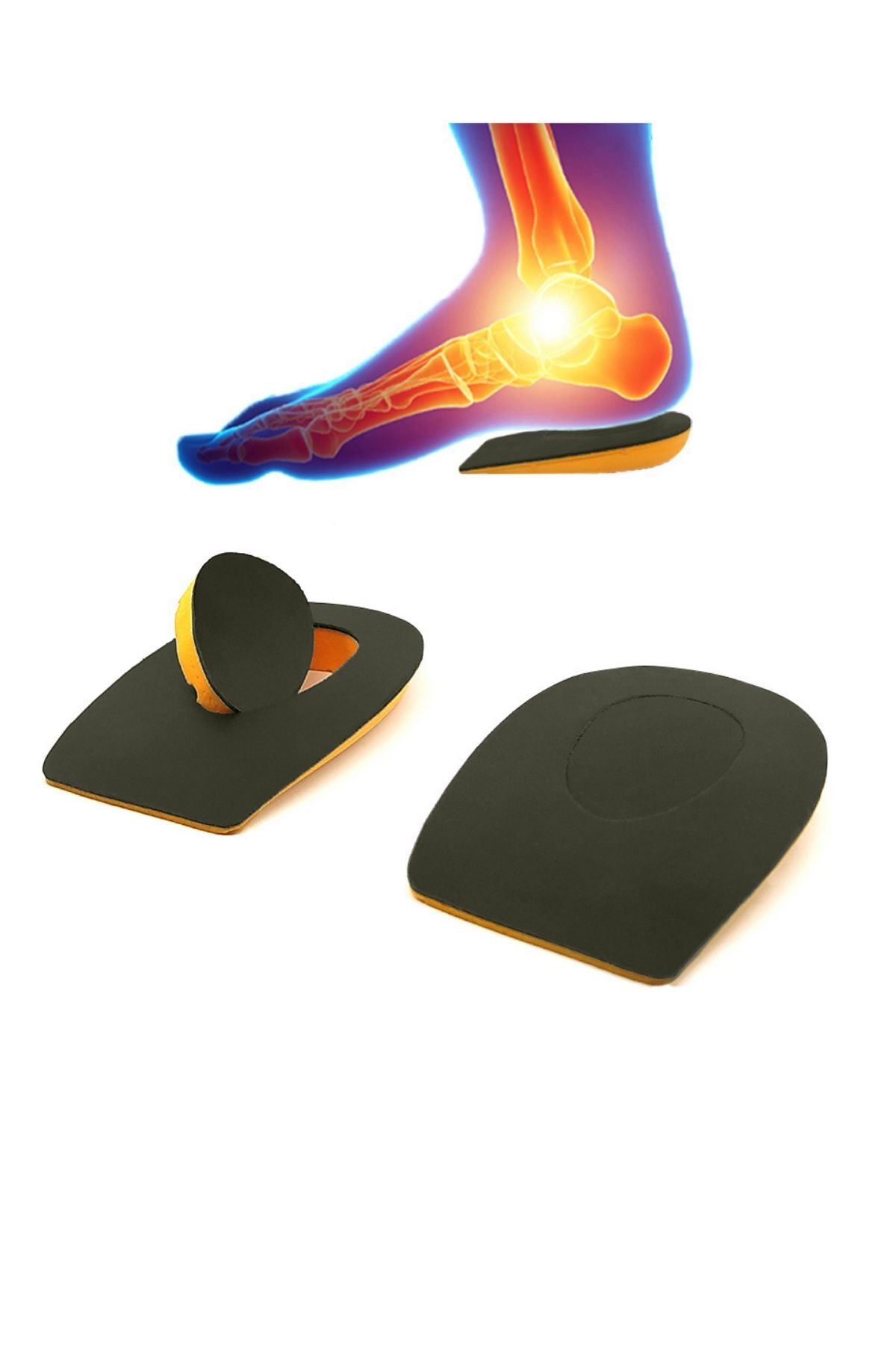 Heel Relief Deri Topuk Dikeni Tabanlık,Topuk Yumuşatıcı İç Taban,Gizli Topuk Dikeni Tabanlık,Haki