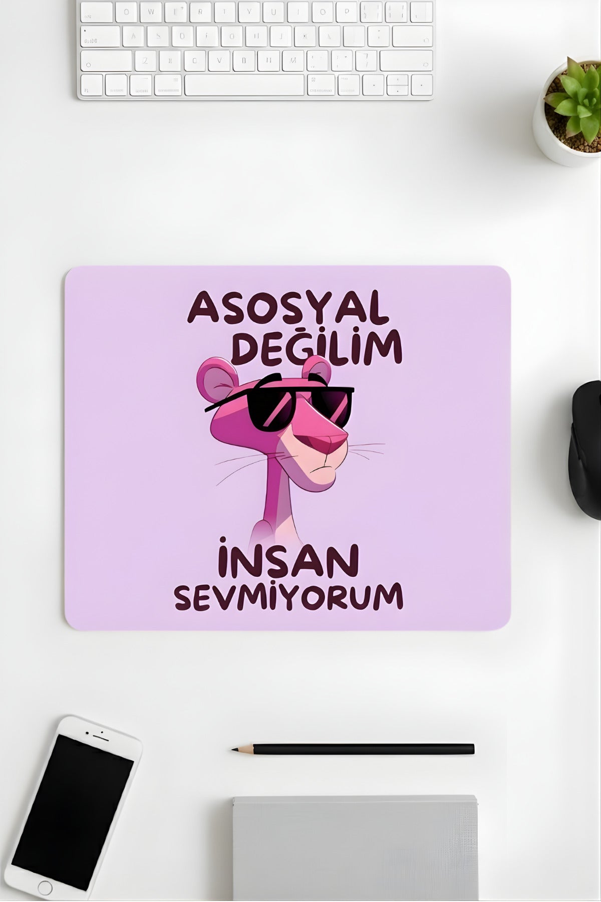 18x22 Cm Desenli Mouse Pad Uyuyan Kedi Baskılı Tasarımlı Mouse Pad,Ofis Aksesuarları Sleepy Cat