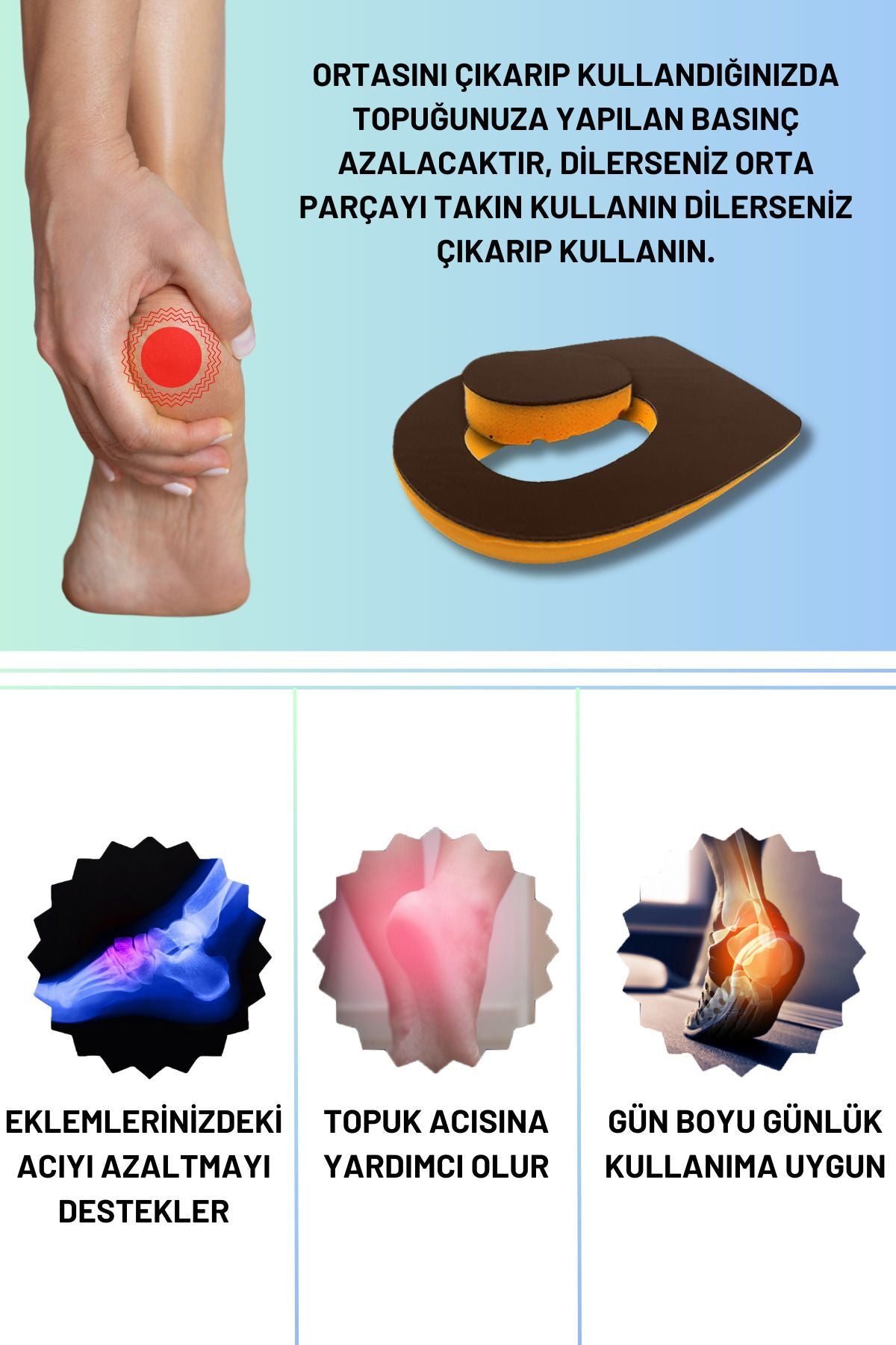 Heel Relief Deri Topuk Dikeni Tabanlık,Topuk Yumuşatıcı İç Taban,Gizli Topuk Dikeni Taban Kahverengi