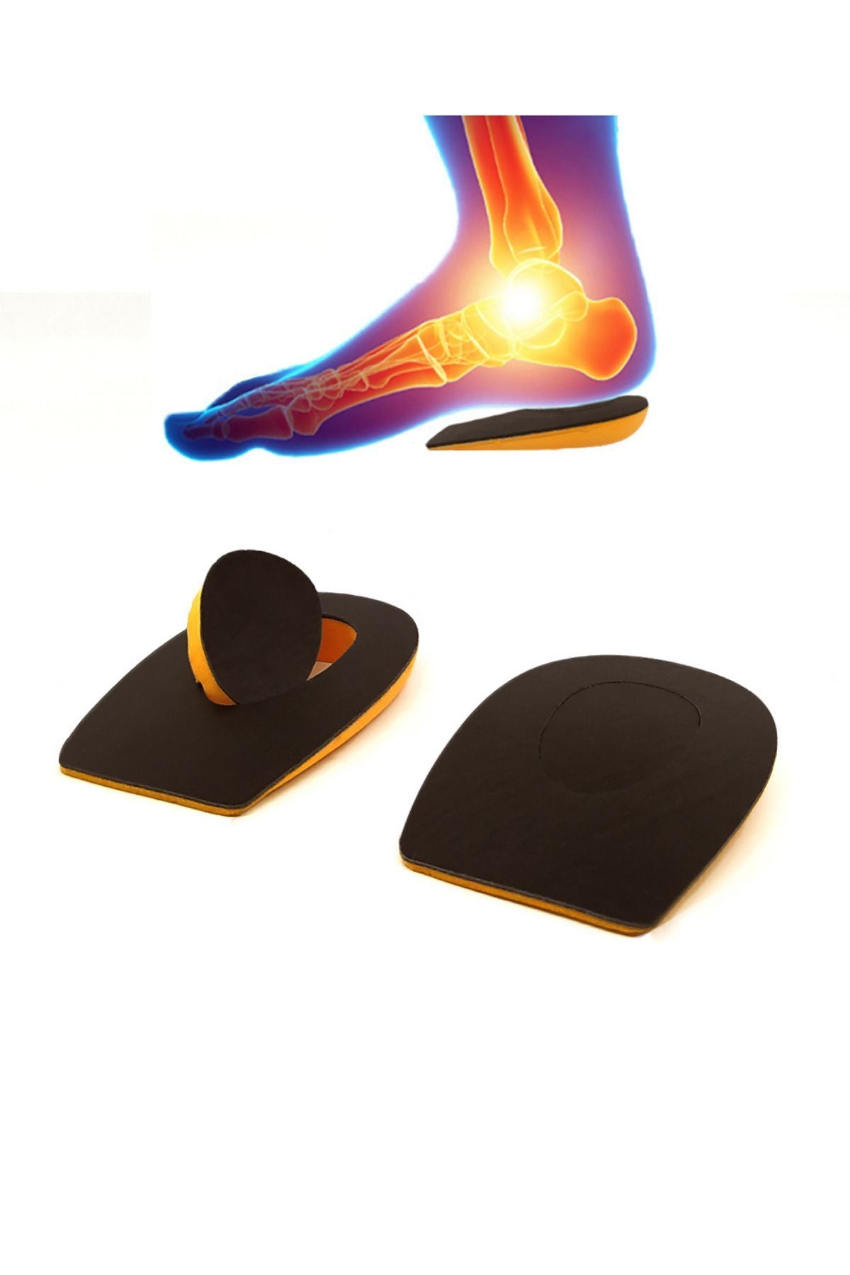 Heel Relief Deri Topuk Dikeni Tabanlık,Topuk Yumuşatıcı İç Taban,Gizli Topuk Dikeni Taban Kahverengi