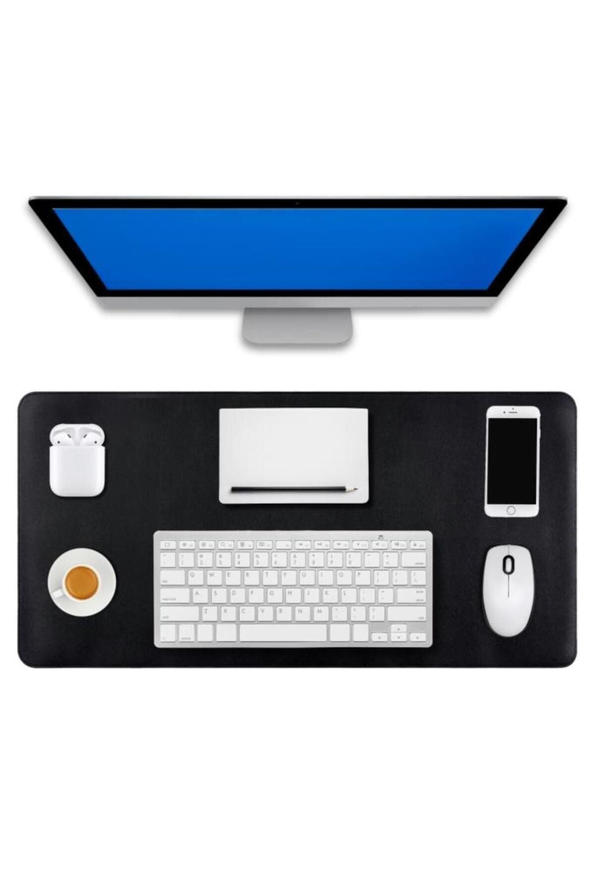 70x30 L Deri Mouse Pad,ofis Mouse Pad,masa Matı Sümen,konforlu Mouse Pad,çift Yönlü Mouse Pad,siyah