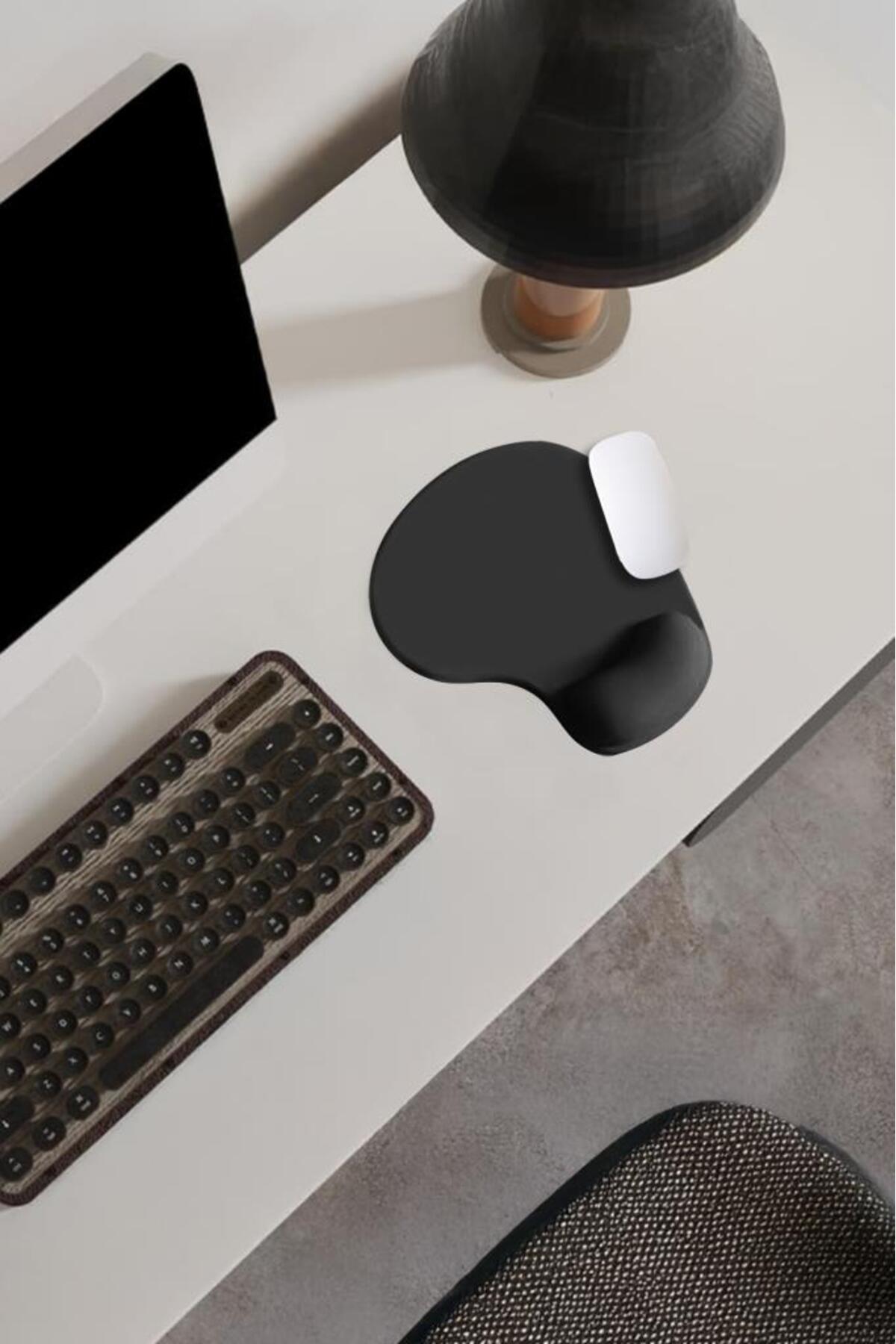 SoftRest Bilek Destekli Konfor Kaymaz Ergonomik Mouse Pad Siyah