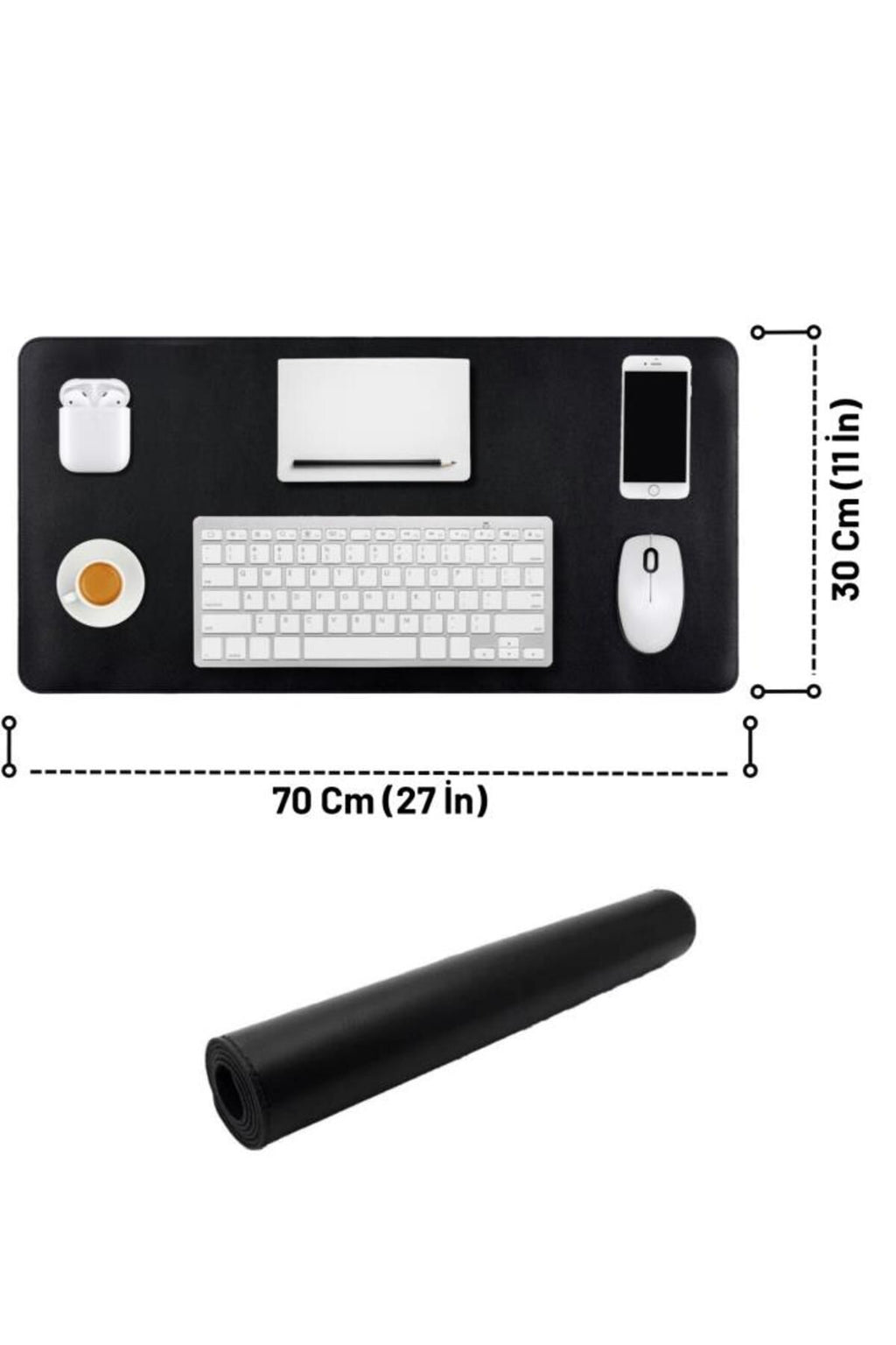 70x30 L Deri Mouse Pad,ofis Mouse Pad,masa Matı Sümen,konforlu Mouse Pad,çift Yönlü Mouse Pad,siyah