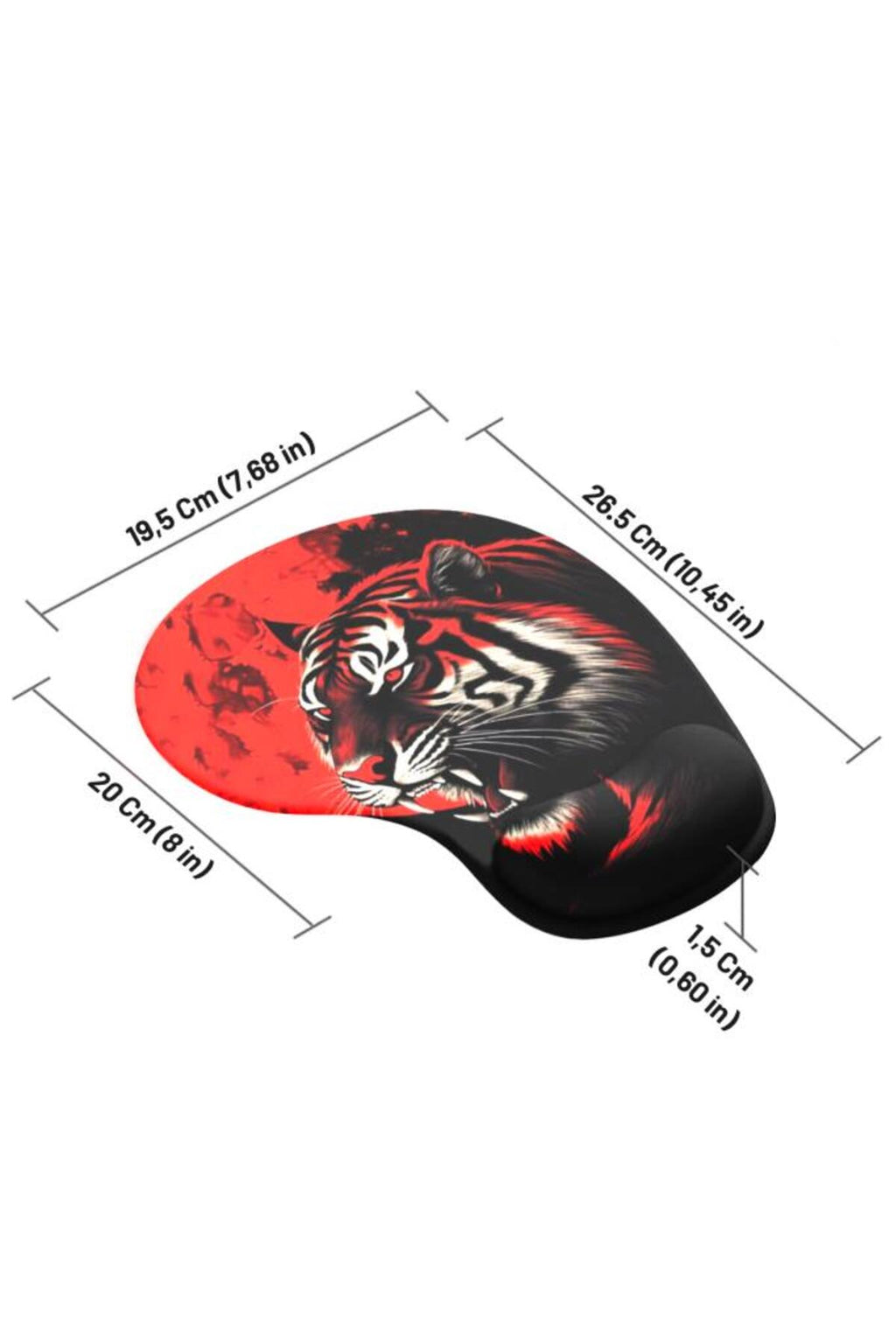 Red Flame Tiger Bilek Destekli Mouse Pad