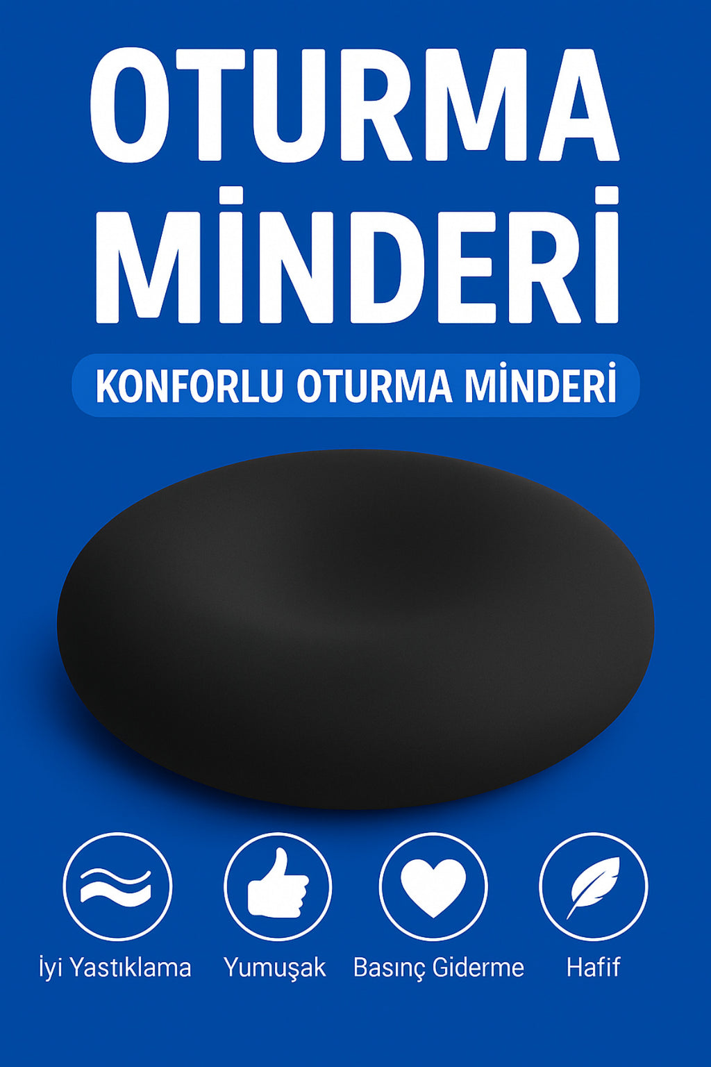 Ergonomik Oturma Simidi Koltuk Minderi Kuyruk Sokumu Yastığı Yuvarlak