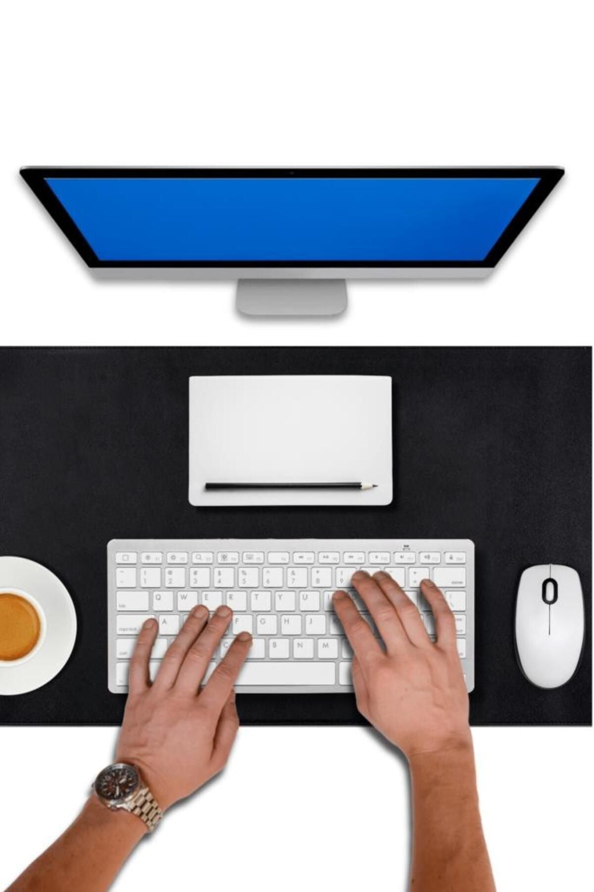 70x30 L Deri Mouse Pad,ofis Mouse Pad,masa Matı Sümen,konforlu Mouse Pad,çift Yönlü Mouse Pad,siyah