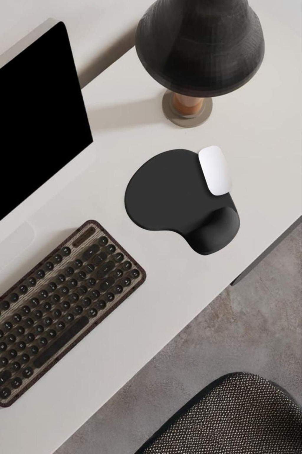 Bilek Destekli Mouse Pad Ergonomik Konforlu Kaymaz Mouse Pad Siyah