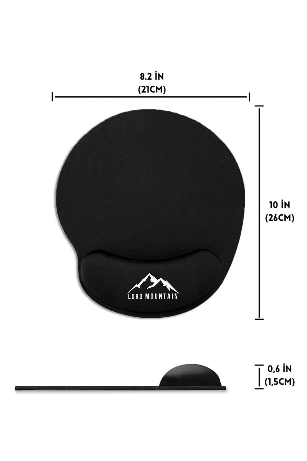 Siyah Bilek Destekli Ergonomik Kaymaz Taban Rahat,konforlu,mouse Pad