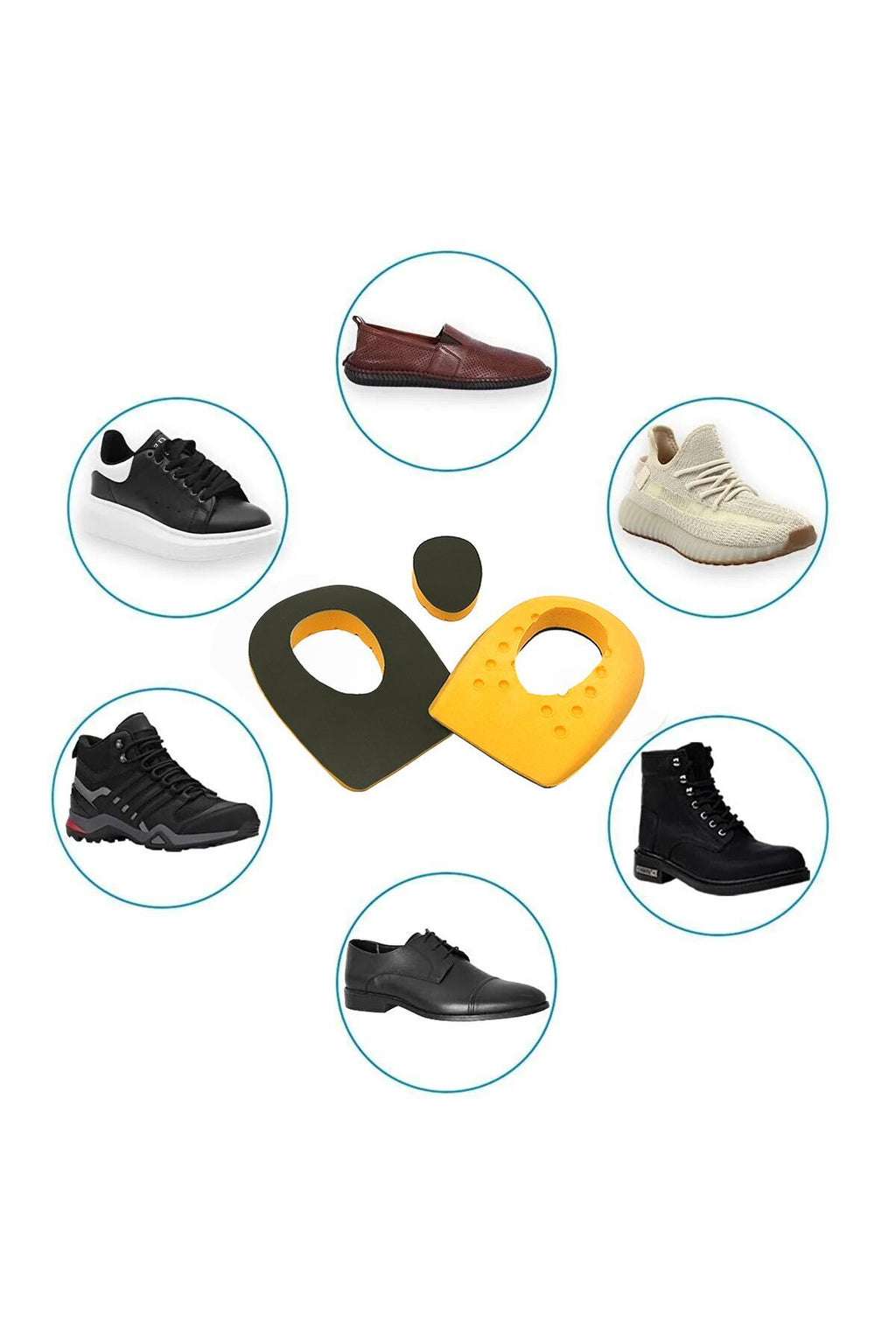 Heel Relief Deri Topuk Dikeni Tabanlık,Topuk Yumuşatıcı İç Taban,Gizli Topuk Dikeni Tabanlık,Haki