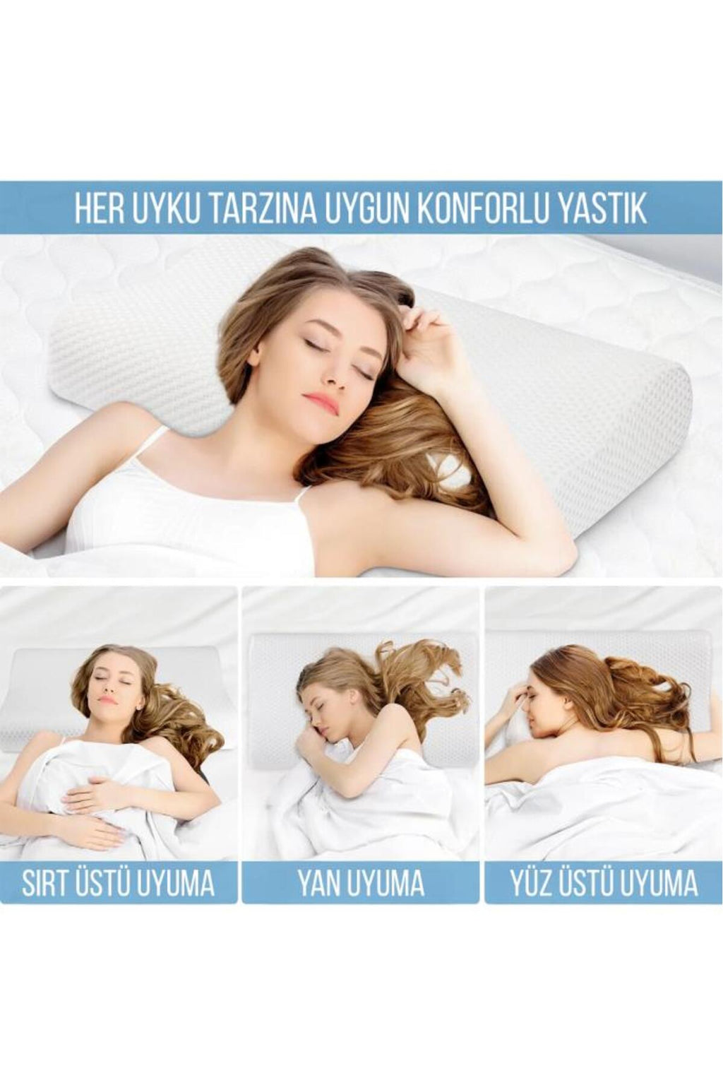 Boyun Destekli Ortopedik Visco Yastık Boyun Düzleşmesi Yastık