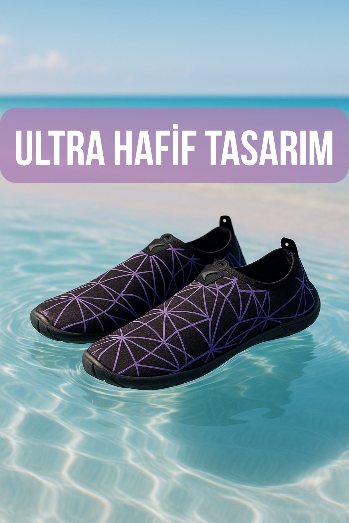Prizma Black Lila Deniz Ayakkabısı,plaj Ayakkabısı,havuz Ayakkabısı,esnek Tasarım