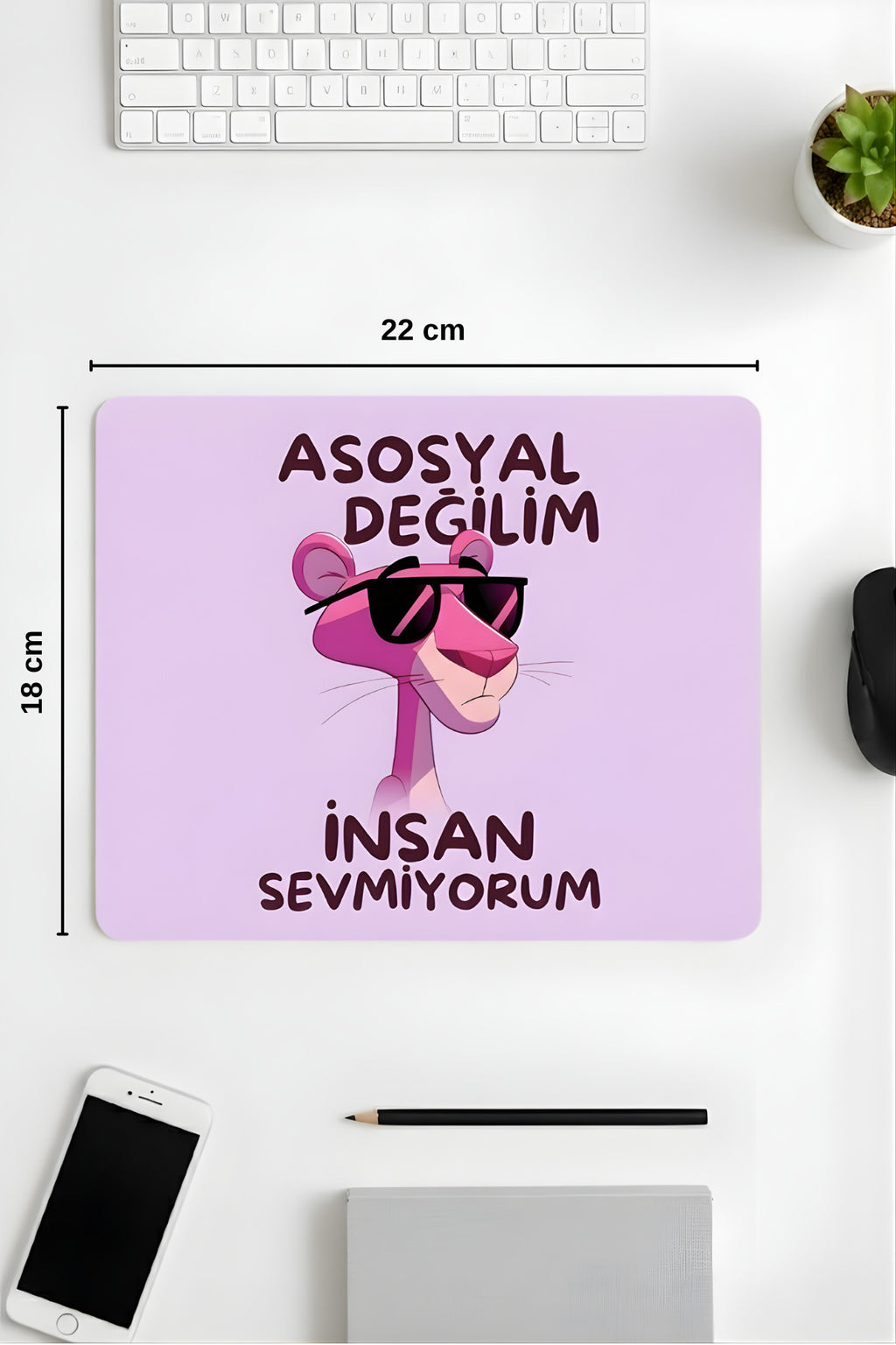 18x22 Cm Desenli Mouse Pad Uyuyan Kedi Baskılı Tasarımlı Mouse Pad,Ofis Aksesuarları Sleepy Cat