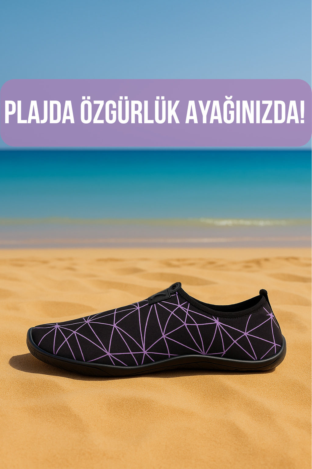 Prizma Black Lila Deniz Ayakkabısı,plaj Ayakkabısı,havuz Ayakkabısı,esnek Tasarım