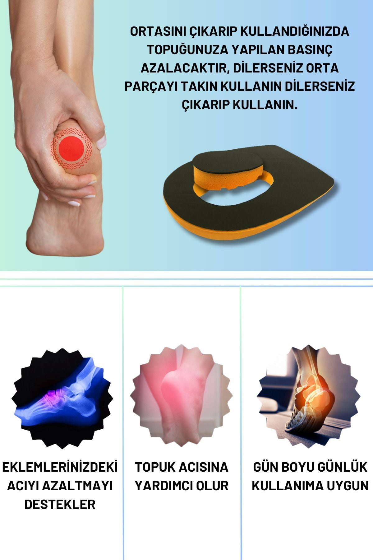 Heel Relief Deri Topuk Dikeni Tabanlık,Topuk Yumuşatıcı İç Taban,Gizli Topuk Dikeni Tabanlık,Haki