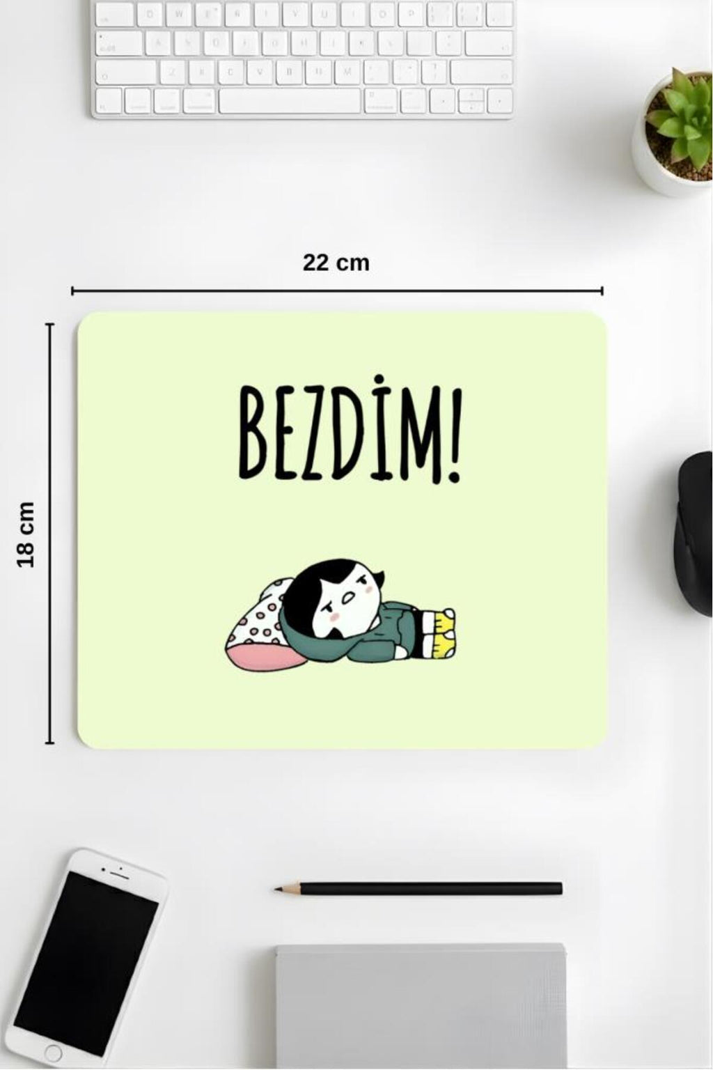 18x22 Cm Desenli Mouse Pad Uyuyan Kedi Baskılı Tasarımlı Mouse Pad,Ofis Aksesuarları Sleepy Cat
