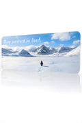 Penguen Temalı 90x40 cm Mouse Pad, Dikişli Kenar, Kaymaz, Ultra Geniş Mousepad
