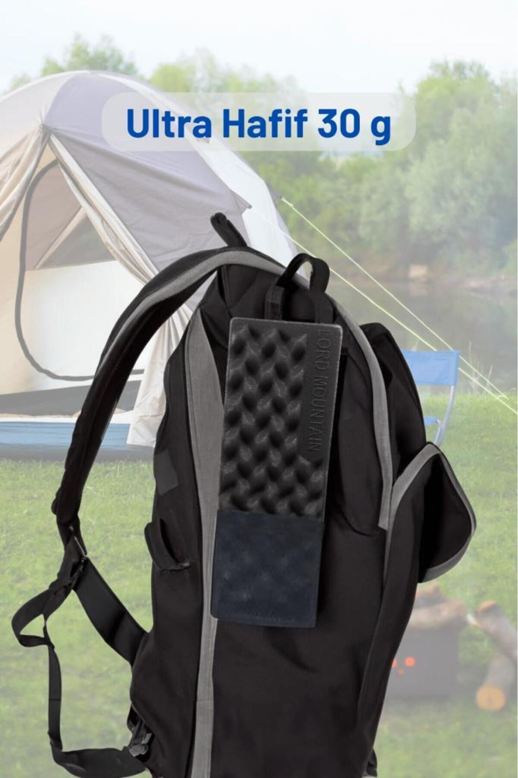 Kamp Minderi, Kamp Matı, Hafif Kamp Oturma Minderi, Katlanabilir Minder, Outdoor Minder, Siyah