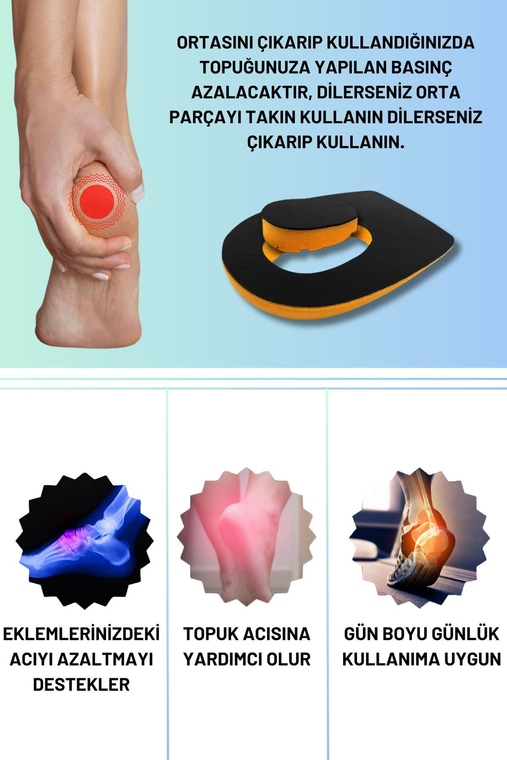 Heel Relief Deri Topuk Dikeni Tabanlık,Topuk Yumuşatıcı İç Taban,Gizli Topuk Dikeni Tabanlık, Siyah